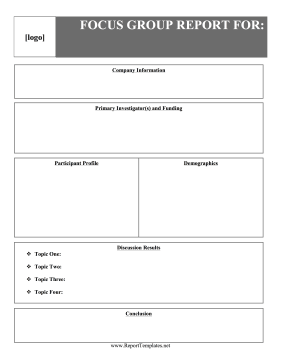 Focus Group Report Report Template