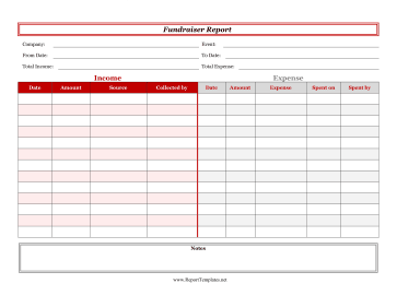 Fundraiser Report Report Template