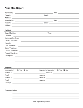 Near Miss Report Report Template