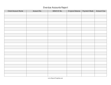 Overdue Report Report Template