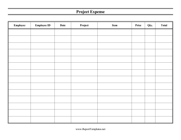 Project Expense Report Report Template