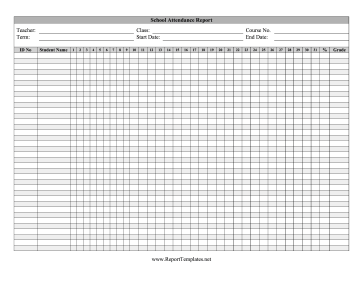 School Attendance Report Report Template